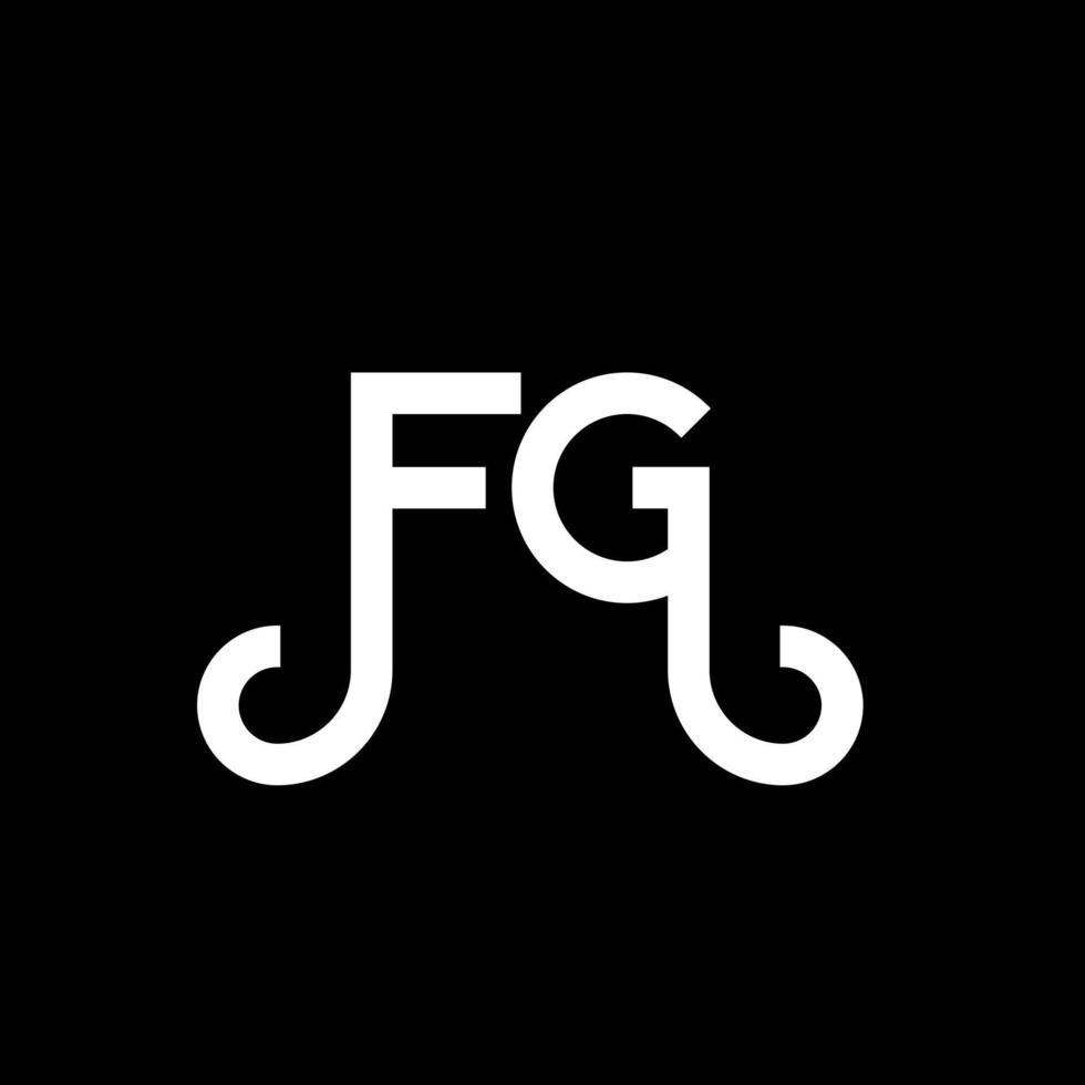 diseño de logotipo de letra fg sobre fondo negro. concepto de logotipo de letra de iniciales creativas fg. diseño de letras fg. fg diseño de letras blancas sobre fondo negro. fg, logotipo de fg vector