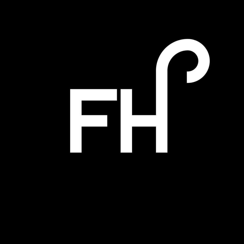 FH letter logo design on black background. FH creative initials letter logo concept. fh letter design. FH white letter design on black background. F H, f h logo vector