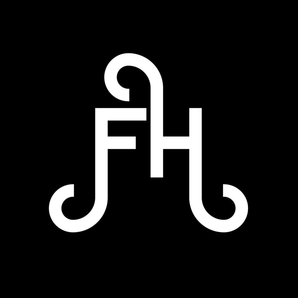 FH letter logo design on black background. FH creative initials letter logo concept. fh letter design. FH white letter design on black background. F H, f h logo vector