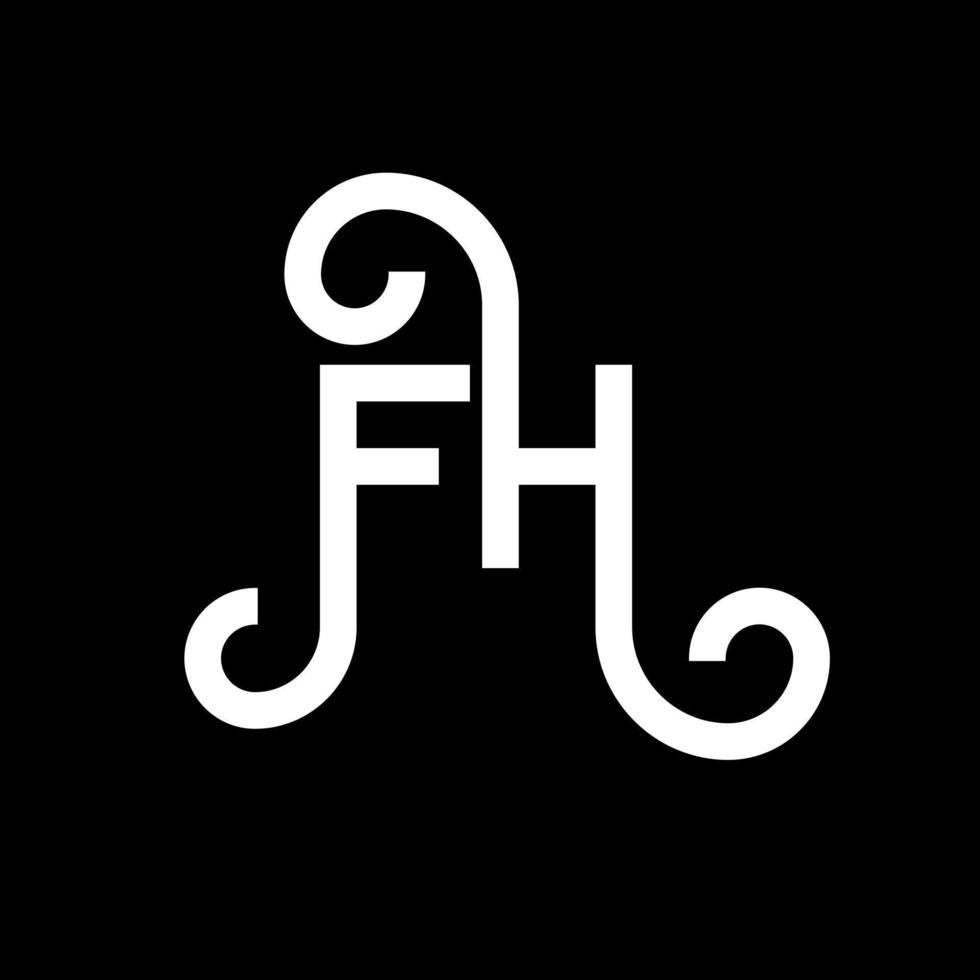 FH letter logo design on black background. FH creative initials letter logo concept. fh letter design. FH white letter design on black background. F H, f h logo vector