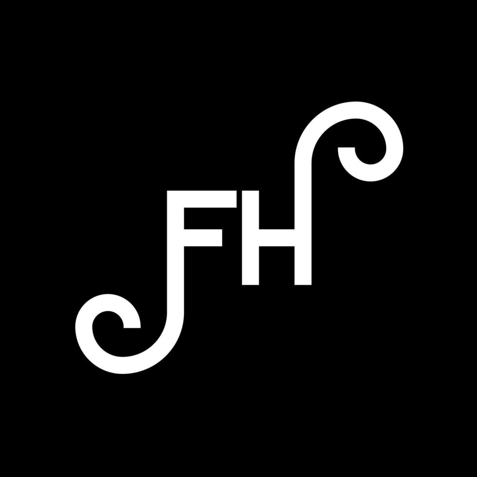 FH letter logo design on black background. FH creative initials letter logo concept. fh letter design. FH white letter design on black background. F H, f h logo vector