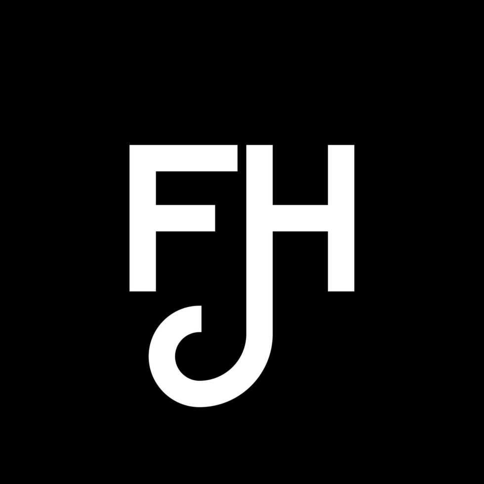 FH letter logo design on black background. FH creative initials letter logo concept. fh letter design. FH white letter design on black background. F H, f h logo vector