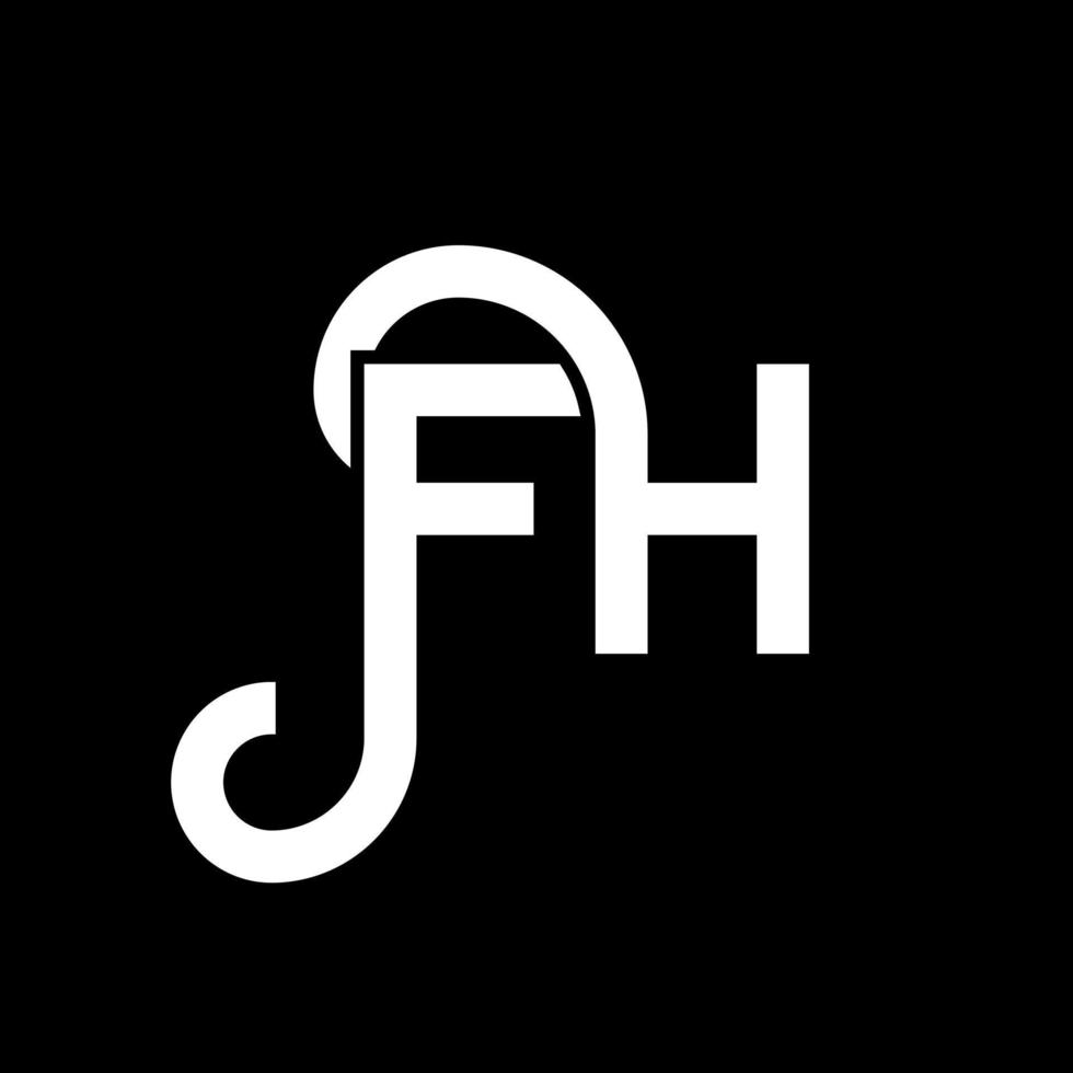FH letter logo design on black background. FH creative initials letter logo concept. fh letter design. FH white letter design on black background. F H, f h logo vector