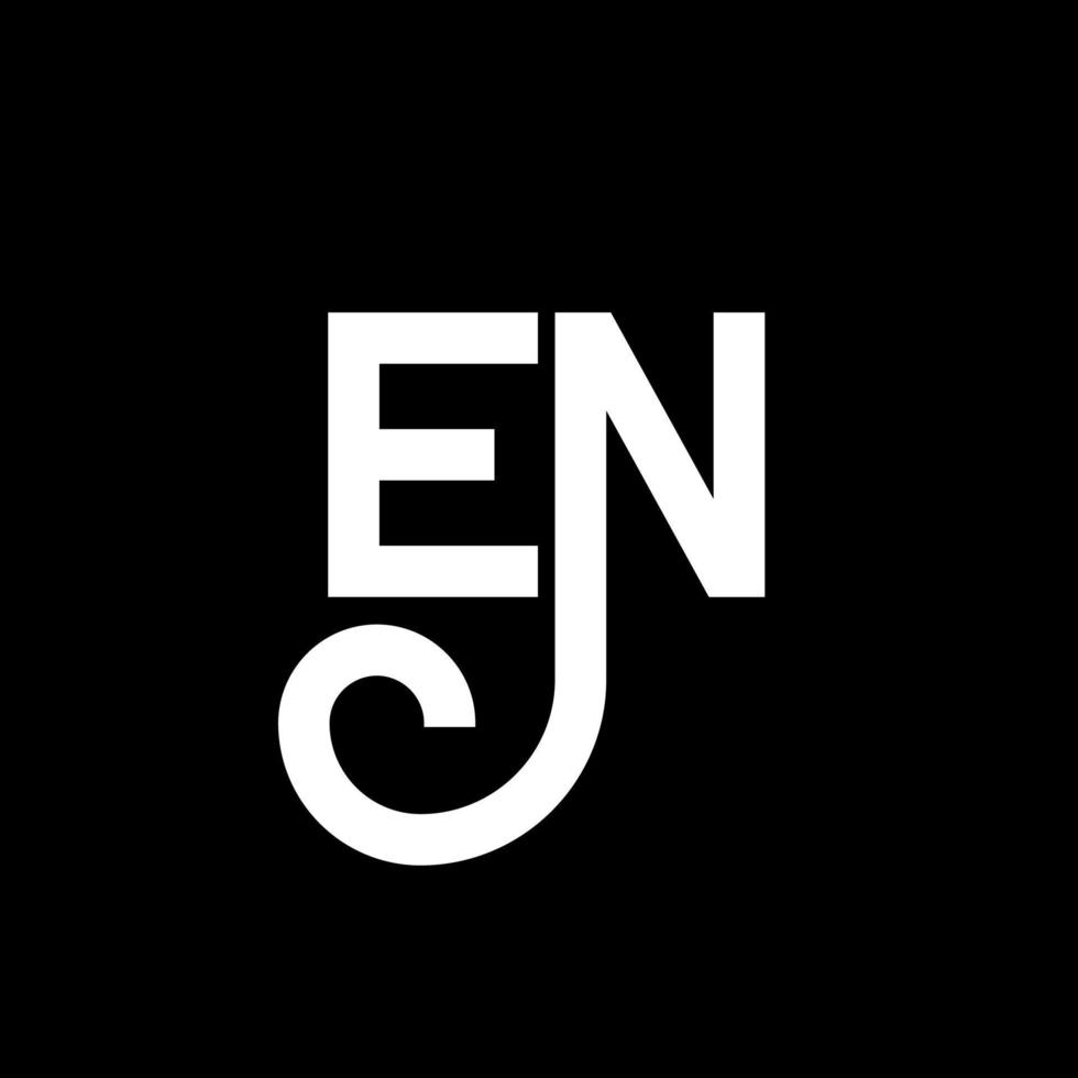 EN letter logo design on black background. EN creative initials letter logo concept. en letter design. EN white letter design on black background. E N, e n logo vector