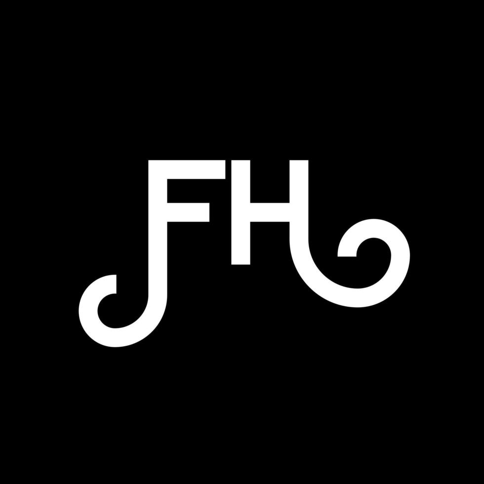 FH letter logo design on black background. FH creative initials letter logo concept. fh letter design. FH white letter design on black background. F H, f h logo vector