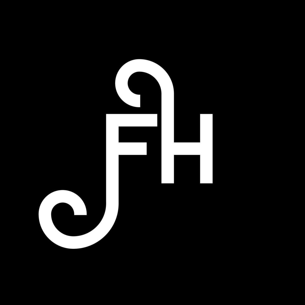 FH letter logo design on black background. FH creative initials letter logo concept. fh letter design. FH white letter design on black background. F H, f h logo vector