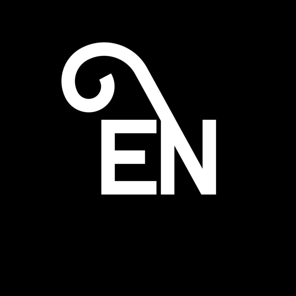 EN letter logo design on black background. EN creative initials letter logo concept. en letter design. EN white letter design on black background. E N, e n logo vector