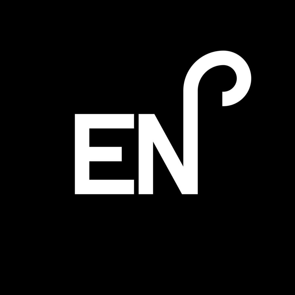 EN letter logo design on black background. EN creative initials letter logo concept. en letter design. EN white letter design on black background. E N, e n logo vector