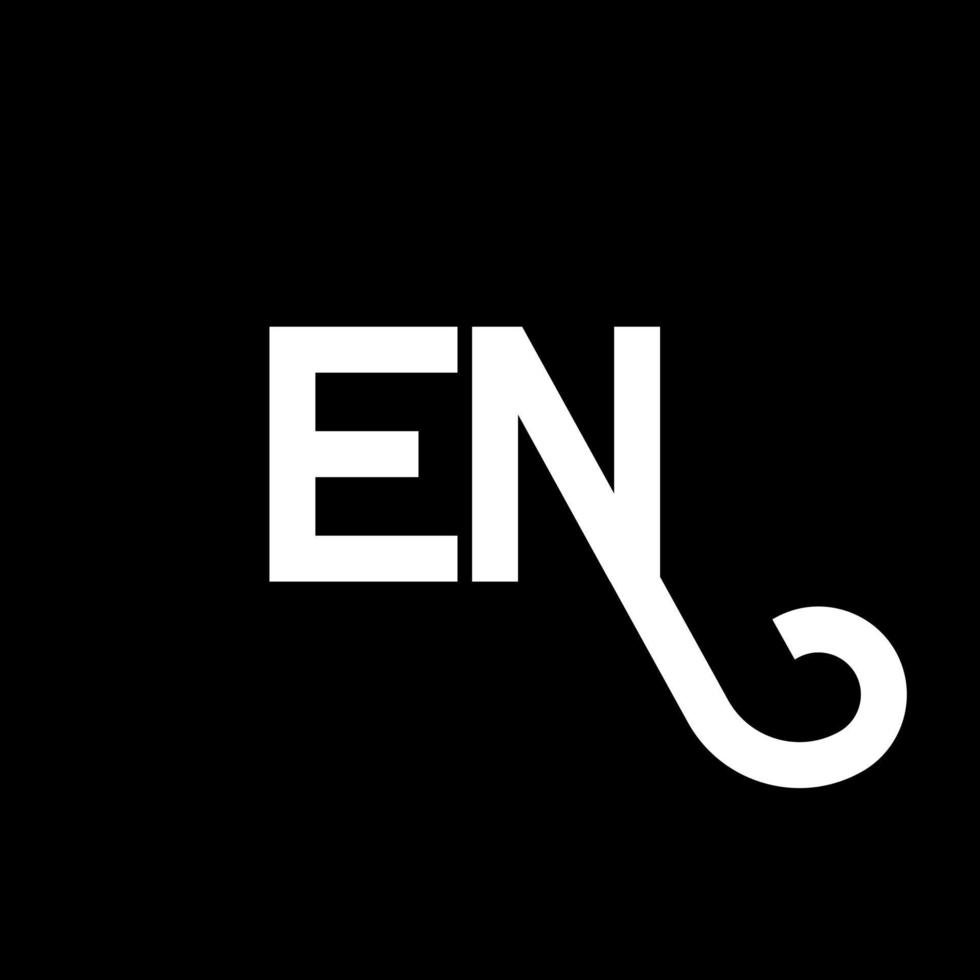 EN letter logo design on black background. EN creative initials letter logo concept. en letter design. EN white letter design on black background. E N, e n logo vector