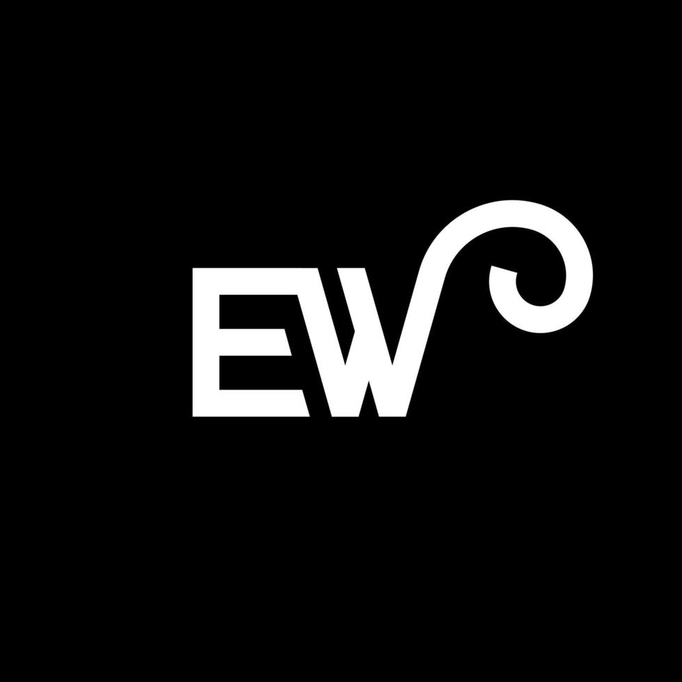 diseño de logotipo de letra ew sobre fondo negro. Nuevo concepto de logotipo de letra de iniciales creativas. Nuevo diseño de letras. Nuevo diseño de letras blancas sobre fondo negro. nuevo, nuevo logotipo vector