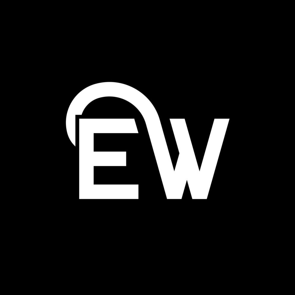 diseño de logotipo de letra ew sobre fondo negro. Nuevo concepto de logotipo de letra de iniciales creativas. Nuevo diseño de letras. Nuevo diseño de letras blancas sobre fondo negro. nuevo, nuevo logotipo vector