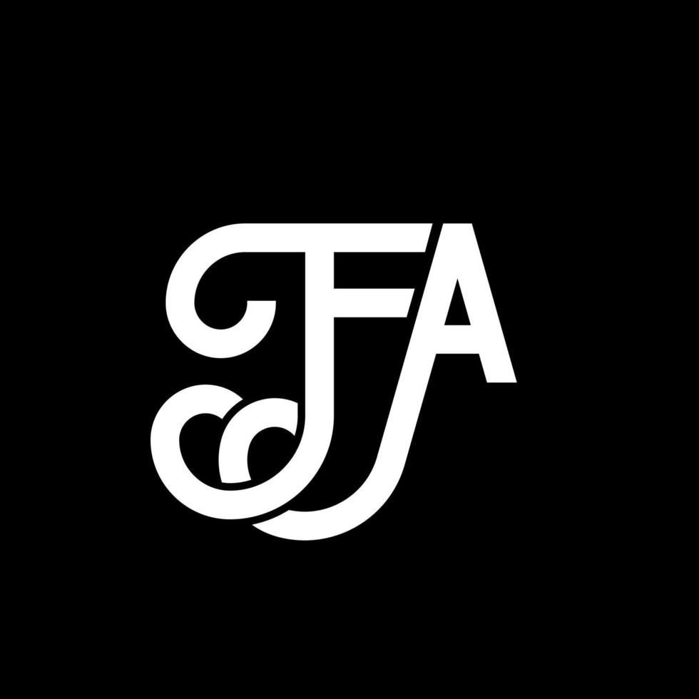 FA letter logo design on black background. FA creative initials letter logo concept. fa letter design. FA white letter design on black background. F A, f a logo vector