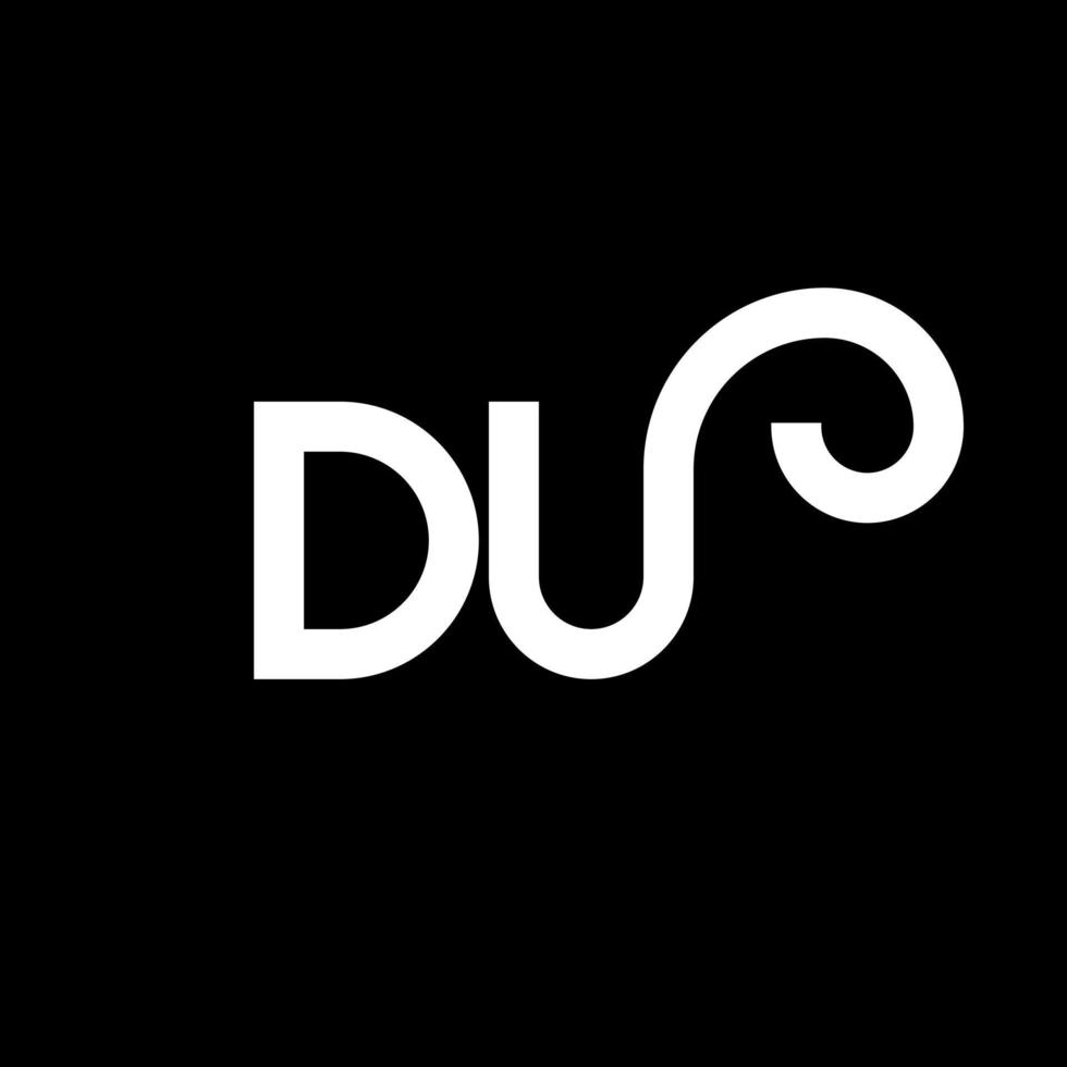 DU letter logo design on black background. DU creative initials letter logo concept. du letter design. DU white letter design on black background. D U, d u logo vector