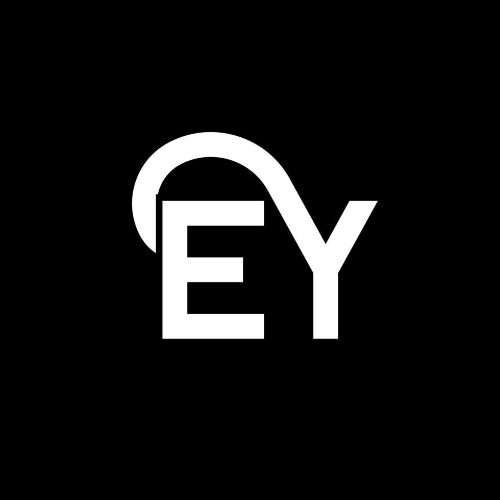 EY letter logo design on black background. EY creative initials letter logo concept. ey letter design. EY white letter design on black background. E Y, e y logo vector