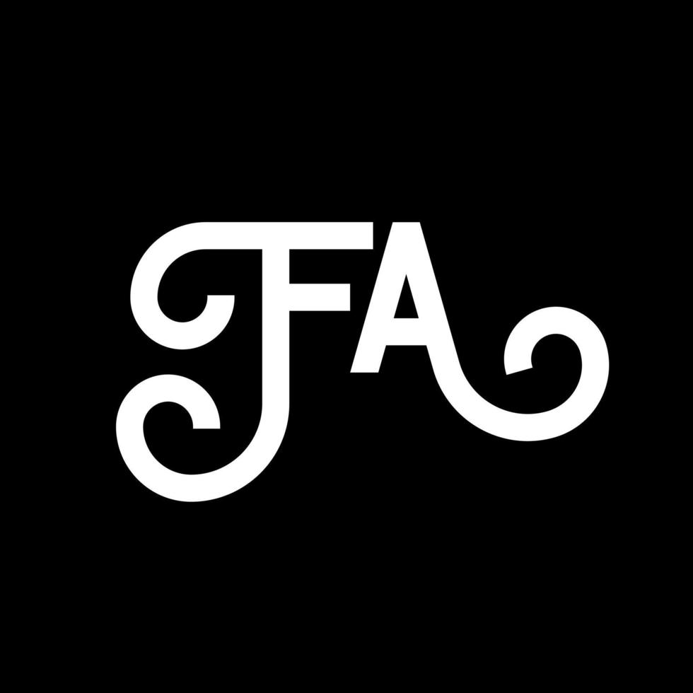 FA letter logo design on black background. FA creative initials letter logo concept. fa letter design. FA white letter design on black background. F A, f a logo vector
