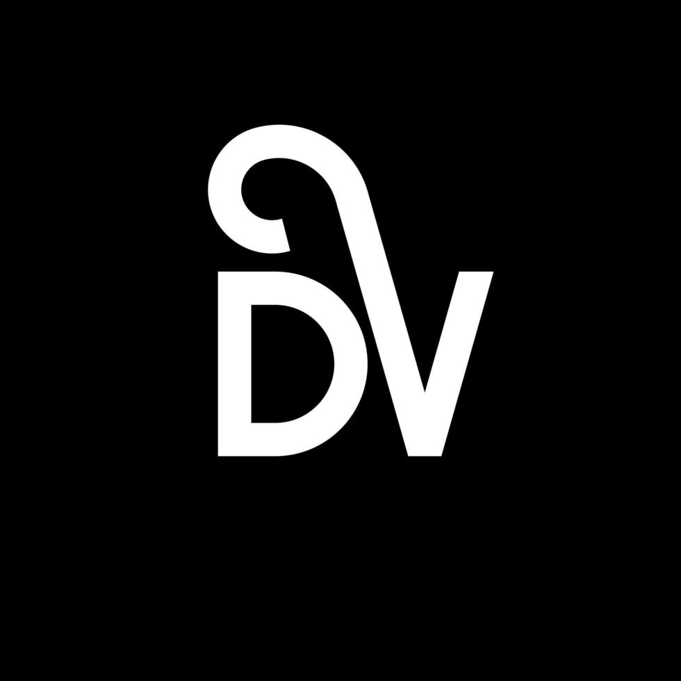 diseño de logotipo de letra dv sobre fondo negro. concepto de logotipo de letra de iniciales creativas dv. diseño de letras dv. dv diseño de letras blancas sobre fondo negro. dv, logotipo de dv vector