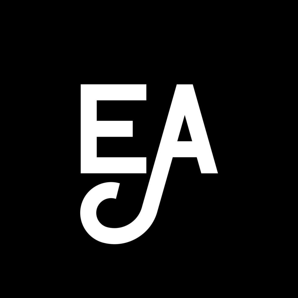 EA letter logo design on black background. EA creative initials letter logo concept. ea letter design. EA white letter design on black background. E A, e a logo vector