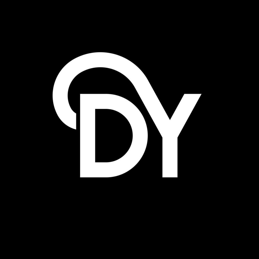 diseño del logotipo de la letra dy sobre fondo negro. concepto creativo del logotipo de la letra de las iniciales dy. diseño de letra dy. dy diseño de letras blancas sobre fondo negro. logotipo de dy, dy vector