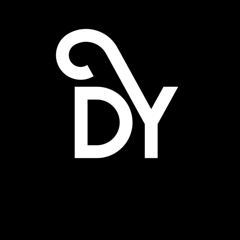 diseño del logotipo de la letra dy sobre fondo negro. concepto creativo del logotipo de la letra de las iniciales dy. diseño de letra dy. dy diseño de letras blancas sobre fondo negro. logotipo de dy, dy vector