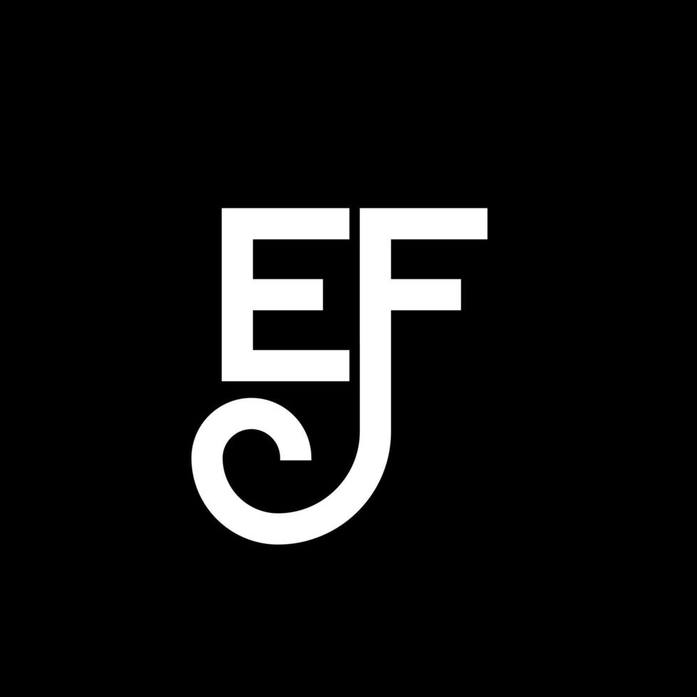 EF letter logo design on black background. EF creative initials letter logo concept. ef letter design. EF white letter design on black background. E F, e f logo vector