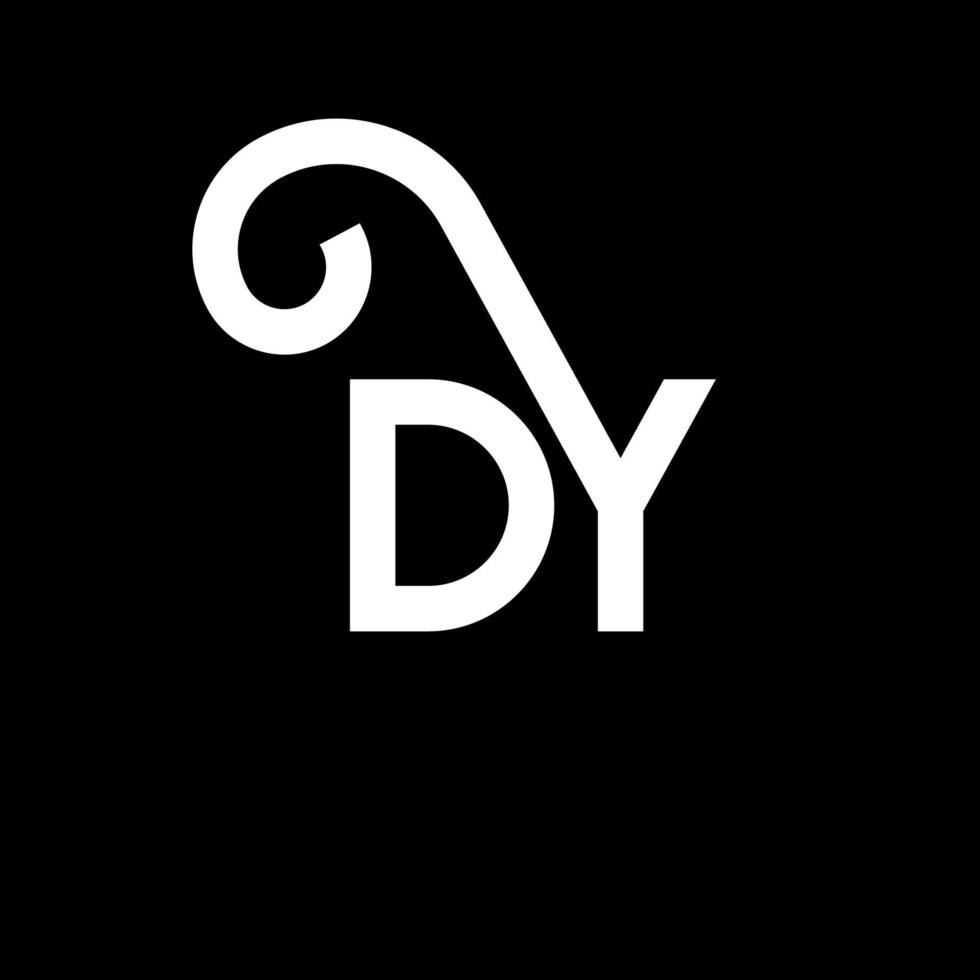 diseño del logotipo de la letra dy sobre fondo negro. concepto creativo del logotipo de la letra de las iniciales dy. diseño de letra dy. dy diseño de letras blancas sobre fondo negro. logotipo de dy, dy vector