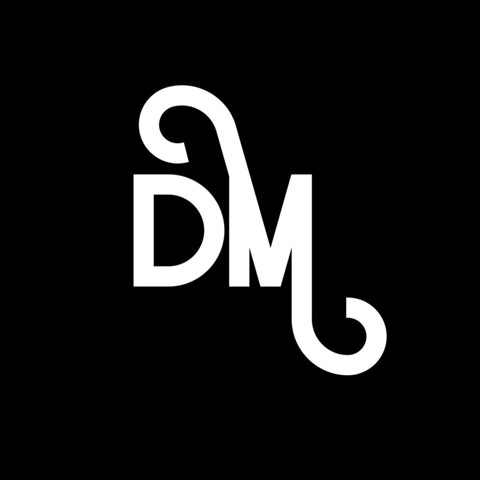 diseño de logotipo de letra dm sobre fondo negro. concepto de logotipo de letra de iniciales creativas dm. diseño de letra dm. dm diseño de letras blancas sobre fondo negro. logotipo de dm, dm vector