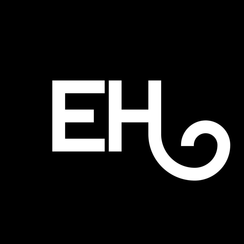 EH letter logo design on black background. EH creative initials letter logo concept. eh letter design. EH white letter design on black background. E H, e h logo vector