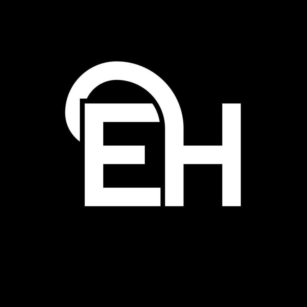 EH letter logo design on black background. EH creative initials letter logo concept. eh letter design. EH white letter design on black background. E H, e h logo vector