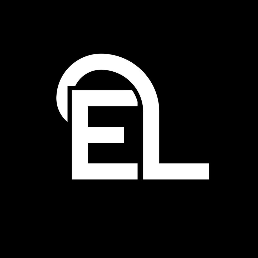 diseño del logotipo de la letra sobre fondo negro. el concepto creativo del logotipo de la letra inicial. el diseño de letras. el diseño de letras blancas sobre fondo negro. el, el logo vector