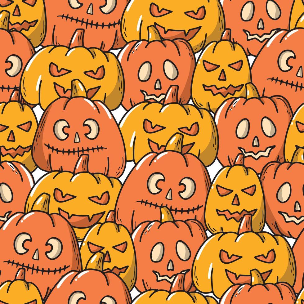 patrón impecable con calabazas para papel de regalo de halloween, estampados textiles, álbumes de recortes, papelería, papel tapiz, etc. eps 10 vector