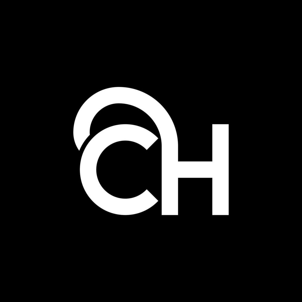CH letter logo design on black background. CH creative initials letter logo concept. ch letter design. CH white letter design on black background. C H, c h logo vector