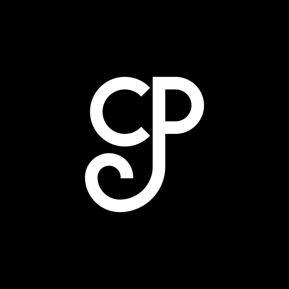 CP letter logo design on black background. CP creative initials letter logo concept. cp letter design. CP white letter design on black background. C P, c p logo vector