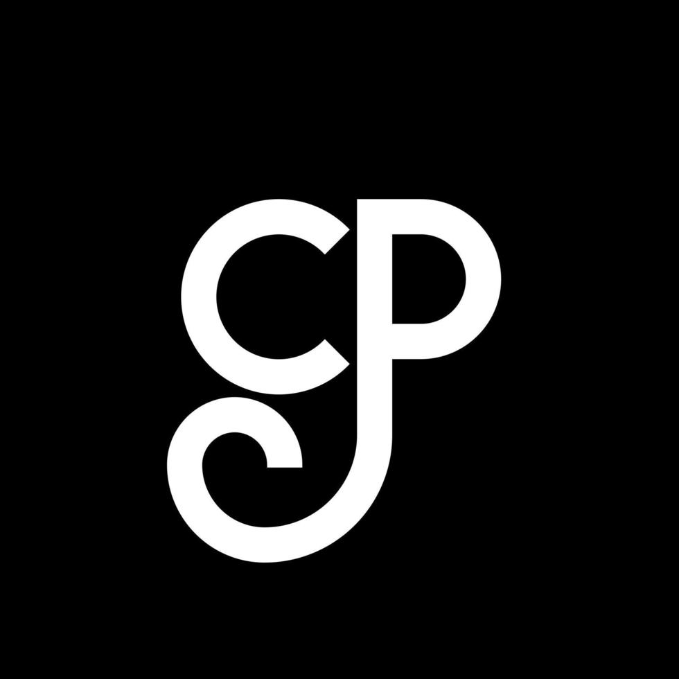 CP letter logo design on black background. CP creative initials letter logo concept. cp letter design. CP white letter design on black background. C P, c p logo vector