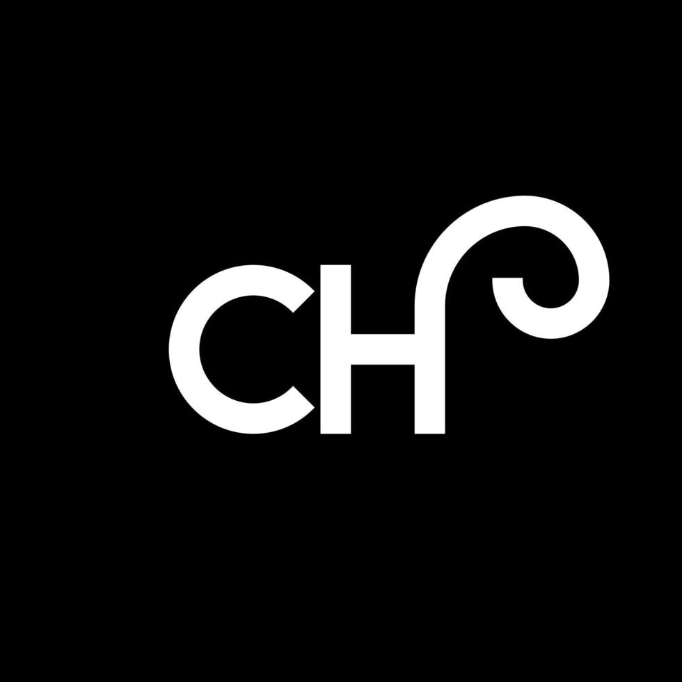 CH letter logo design on black background. CH creative initials letter logo concept. ch letter design. CH white letter design on black background. C H, c h logo vector