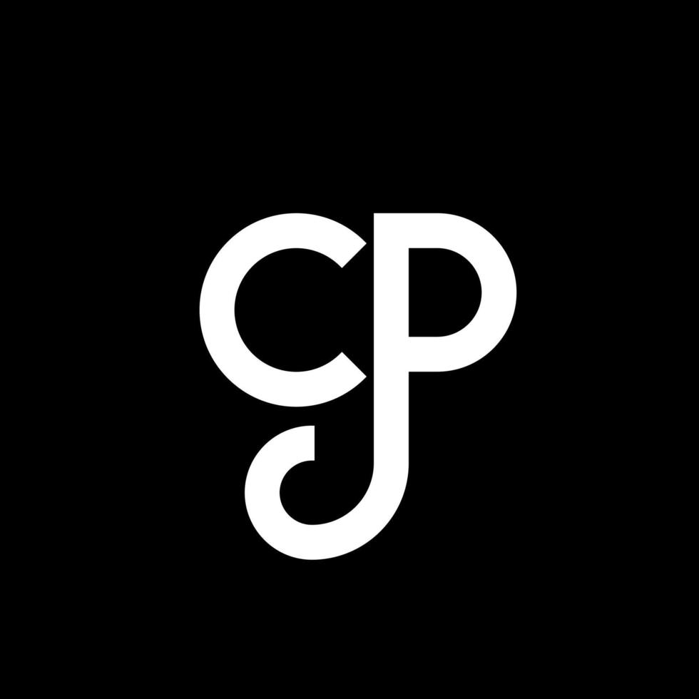 CP letter logo design on black background. CP creative initials letter logo concept. cp letter design. CP white letter design on black background. C P, c p logo vector