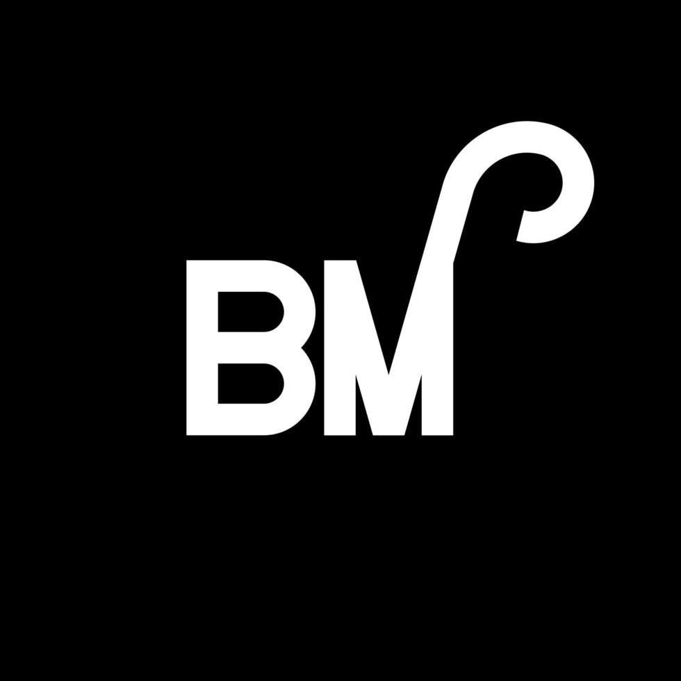 BM letter logo design on black background. BM creative initials letter logo concept. bm letter design. BM white letter design on black background. B M, b m logo vector
