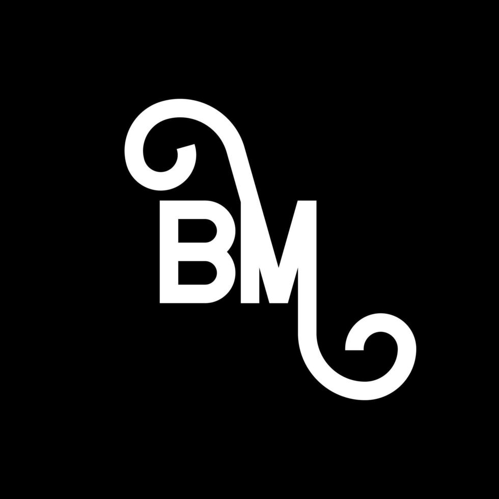 BM letter logo design on black background. BM creative initials letter logo concept. bm letter design. BM white letter design on black background. B M, b m logo vector