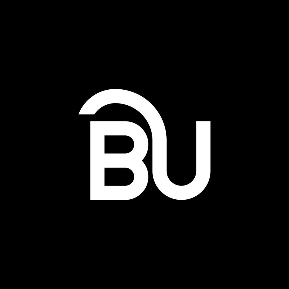 diseño de logotipo de letra bu sobre fondo negro. bu concepto creativo del logotipo de la letra inicial. bu diseño de letras. bu diseño de letras blancas sobre fondo negro. bu, bu logotipo vector