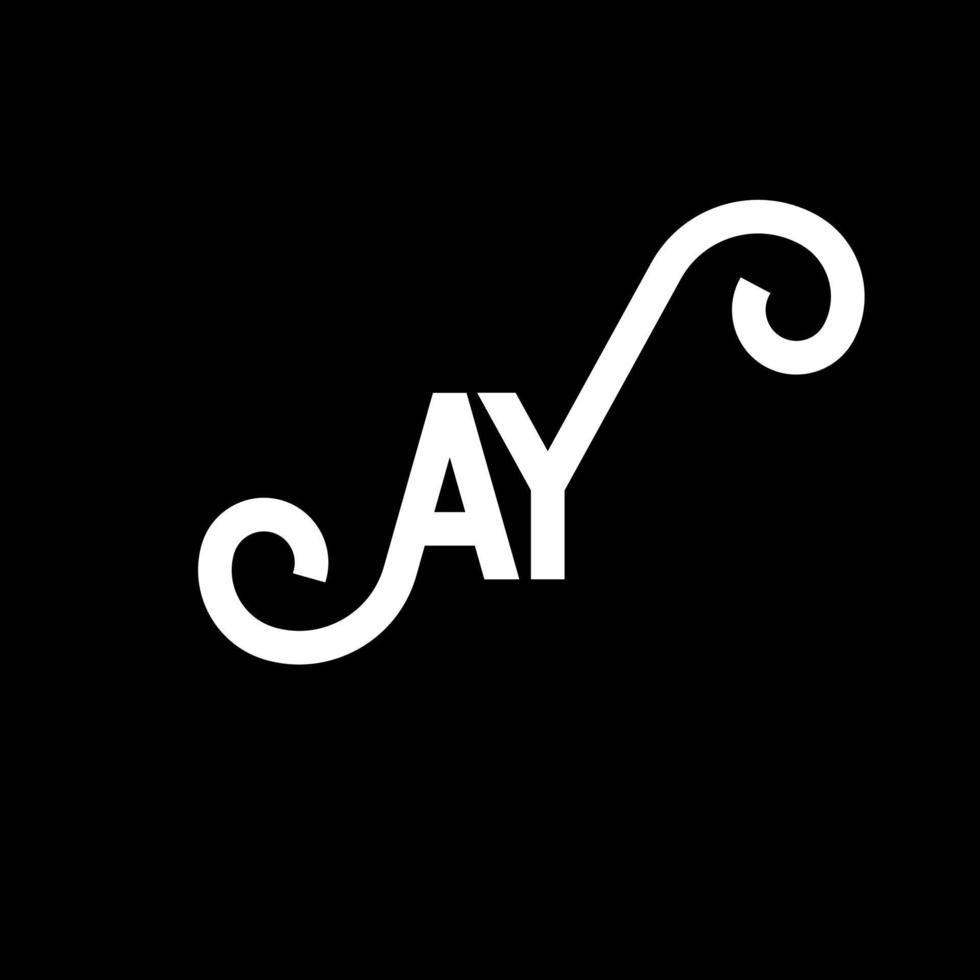 AY letter logo design on black background. AY creative initials letter logo concept. ay letter design. AY white letter design on black background. A Y, a y logo vector