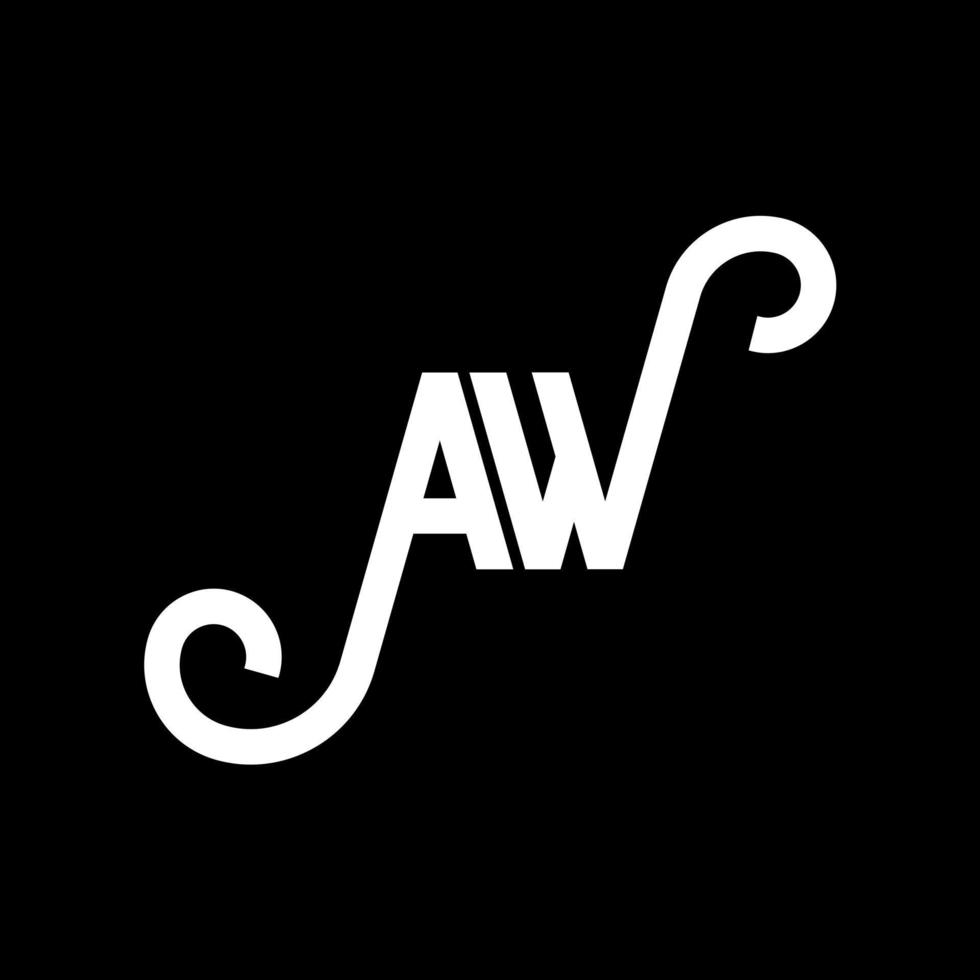 diseño de logotipo de letra aw sobre fondo negro. concepto creativo del logotipo de la letra de las iniciales. diseño de letra aw. aw diseño de letras blancas sobre fondo negro. aw, aw logotipo vector