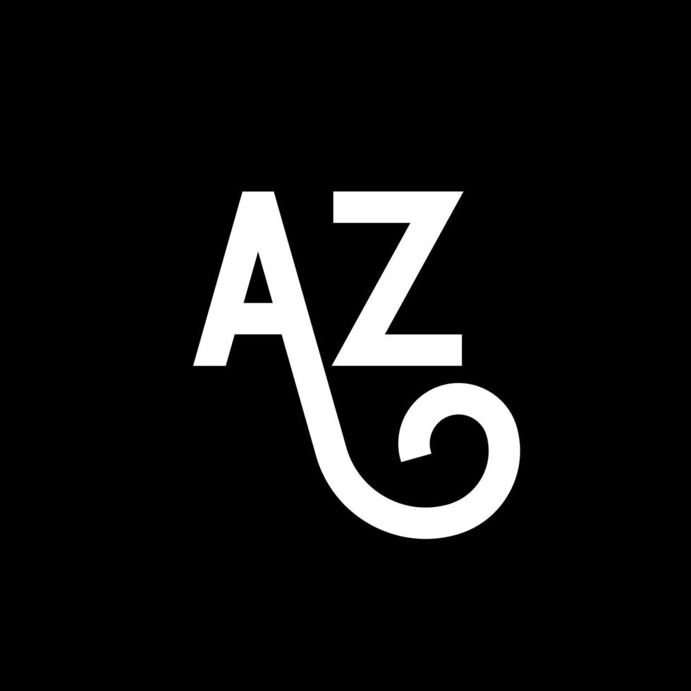 AZ letter logo design on black background. AZ creative initials letter logo concept. az letter design. AZ white letter design on black background. A Z, a z logo vector