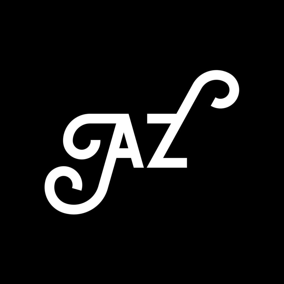 diseño de logotipo de letra az sobre fondo negro. concepto de logotipo de letra de iniciales creativas az. diseño de letras az. az diseño de letras blancas sobre fondo negro. az, az logotipo vector