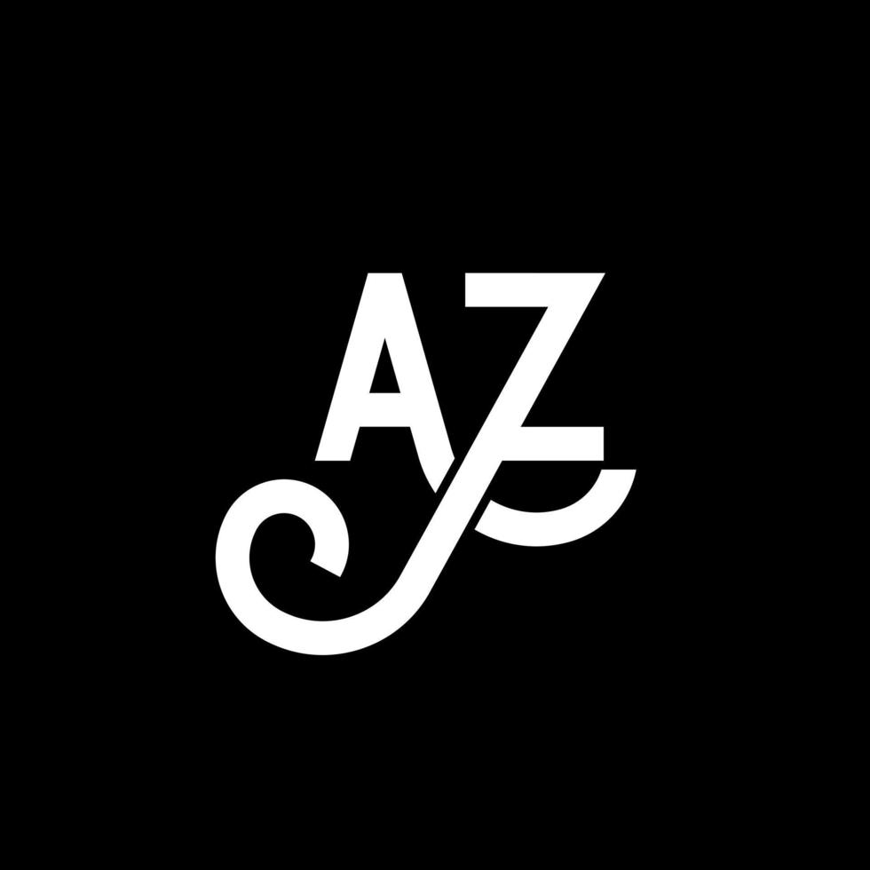 diseño de logotipo de letra az sobre fondo negro. concepto de logotipo de letra de iniciales creativas az. diseño de letras az. az diseño de letras blancas sobre fondo negro. az, az logotipo vector