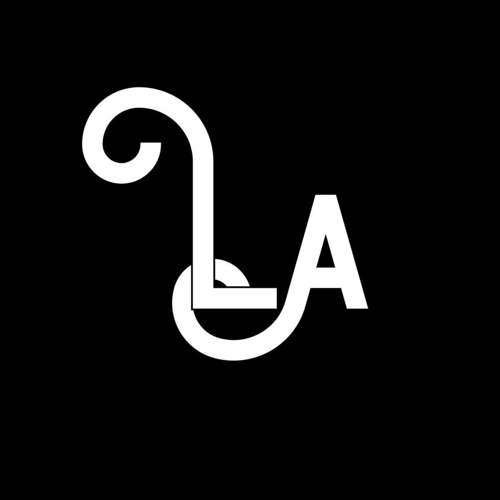 LA Letter Logo Design. Initial letters LA logo icon. Abstract letter LA minimal logo design template. L A letter design vector with black colors. la logo