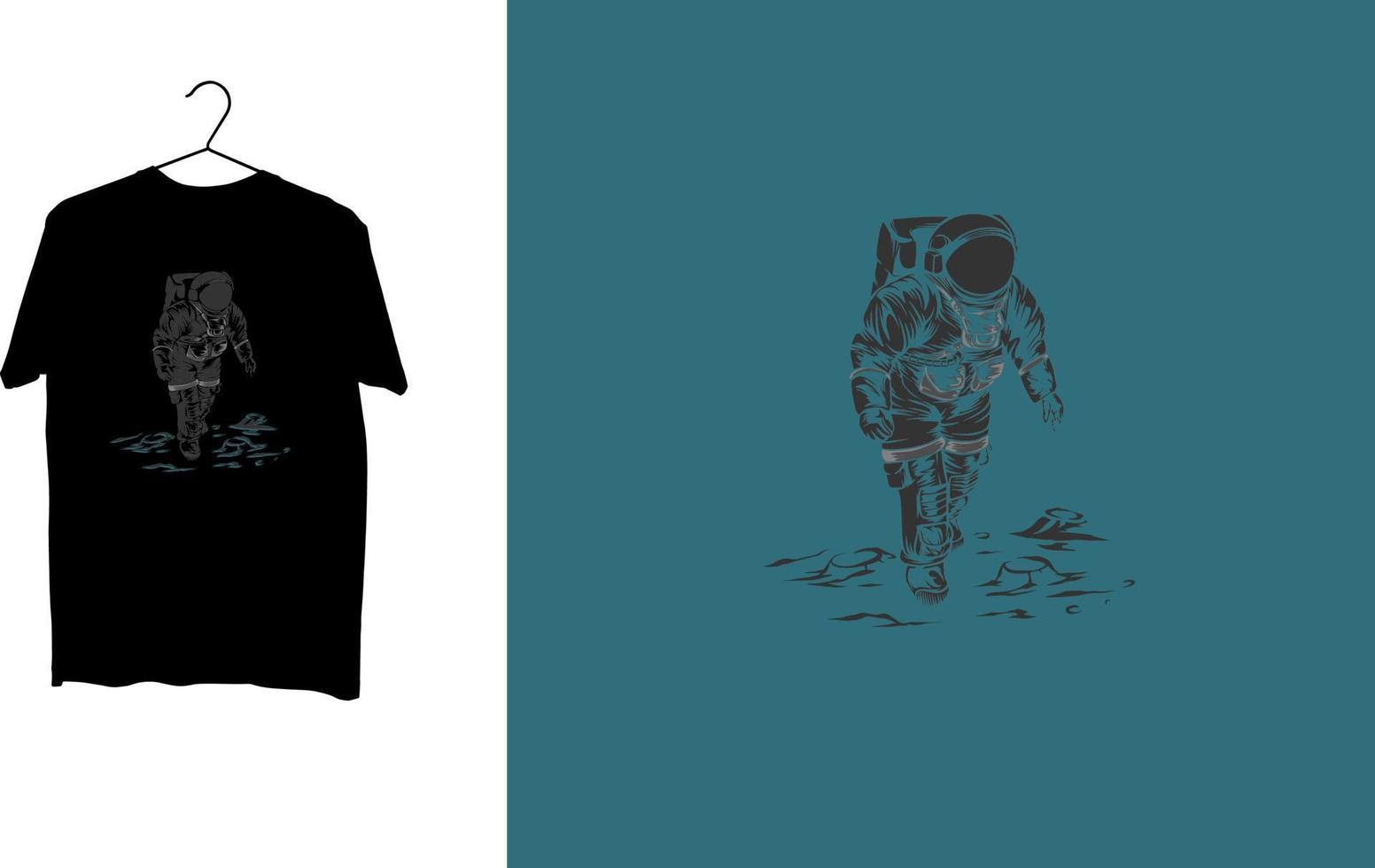 Astronaut walking tshirt design vector