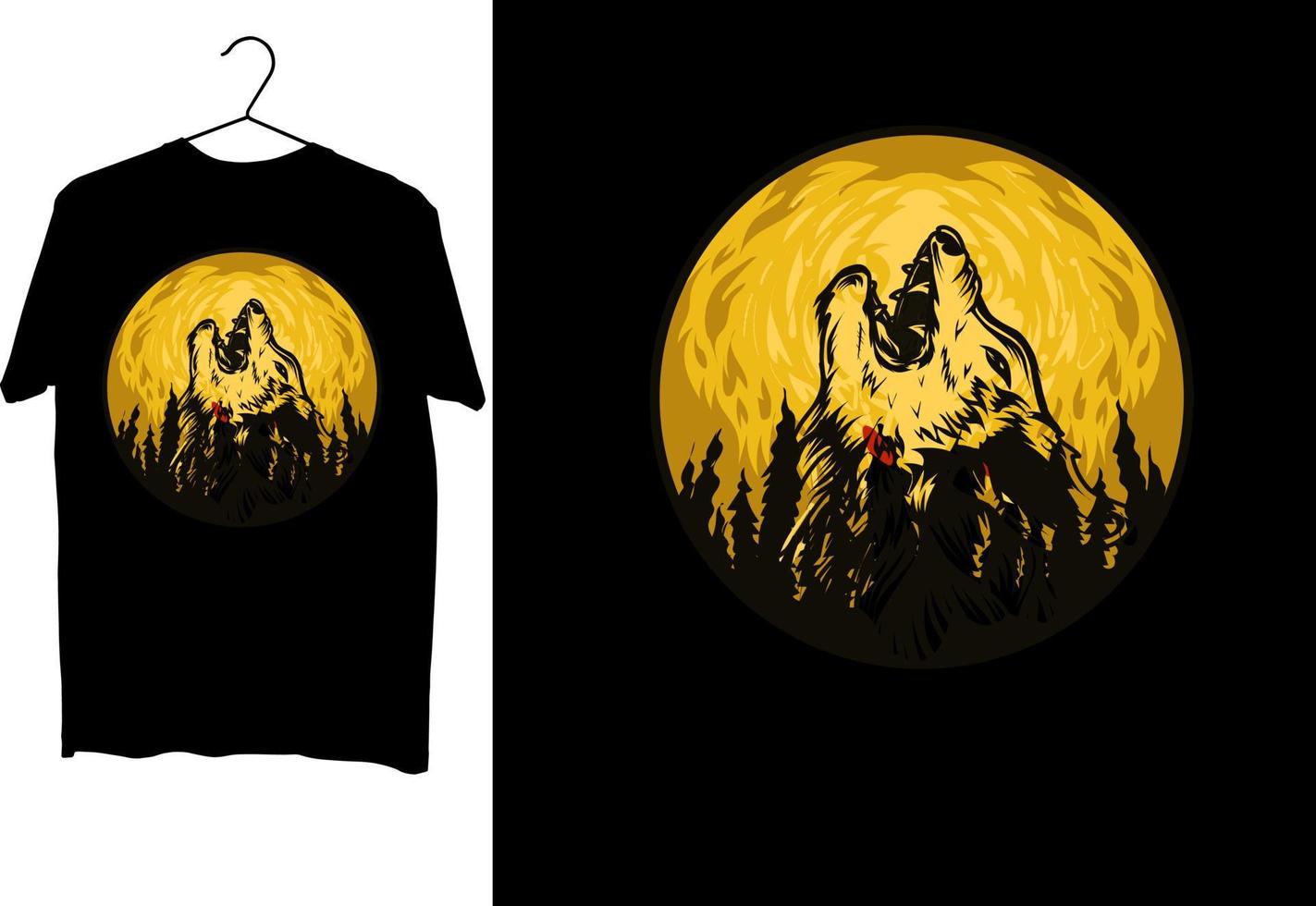 wolf T-shirt Design vector