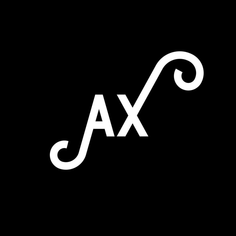 AX letter logo design on black background. AX creative initials letter logo concept. ax letter design. AX white letter design on black background. A X, a x logo vector