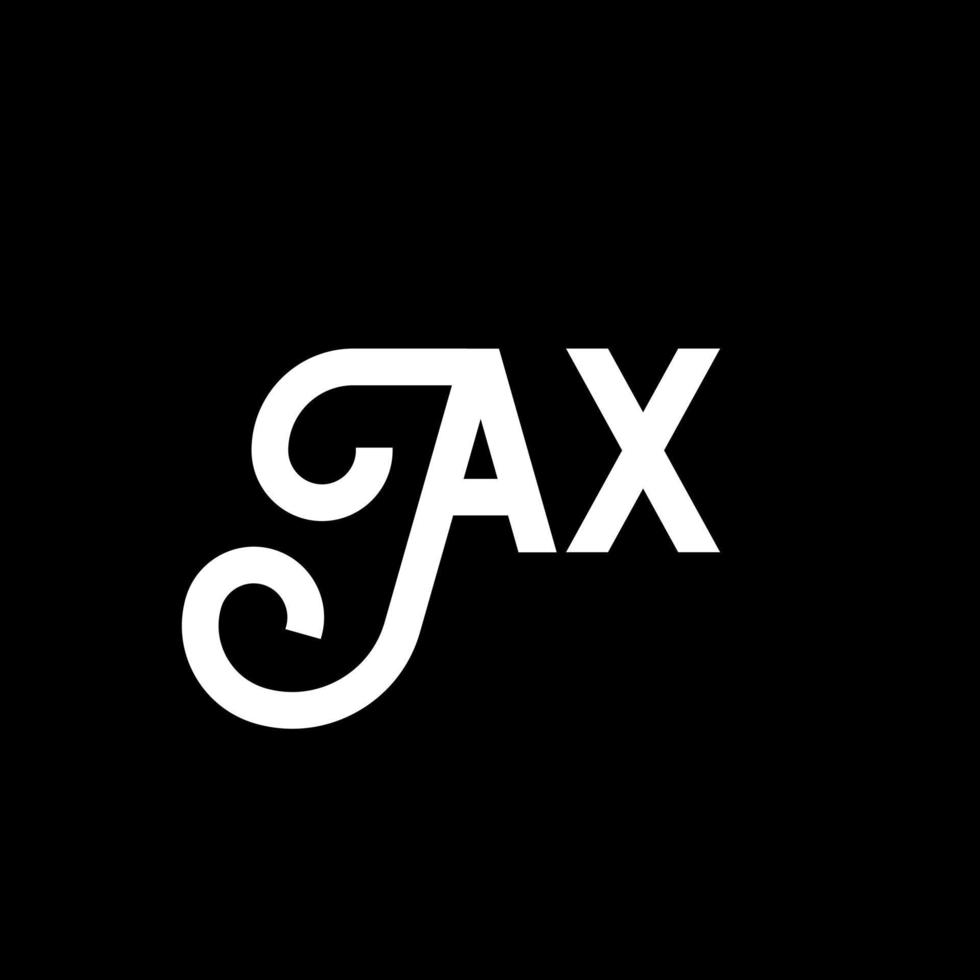 AX letter logo design on black background. AX creative initials letter logo concept. ax letter design. AX white letter design on black background. A X, a x logo vector