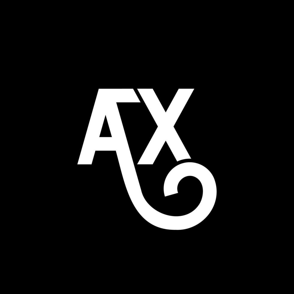 AX letter logo design on black background. AX creative initials letter logo concept. ax letter design. AX white letter design on black background. A X, a x logo vector