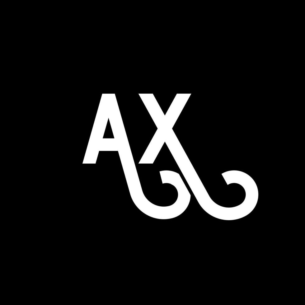 AX letter logo design on black background. AX creative initials letter logo concept. ax letter design. AX white letter design on black background. A X, a x logo vector